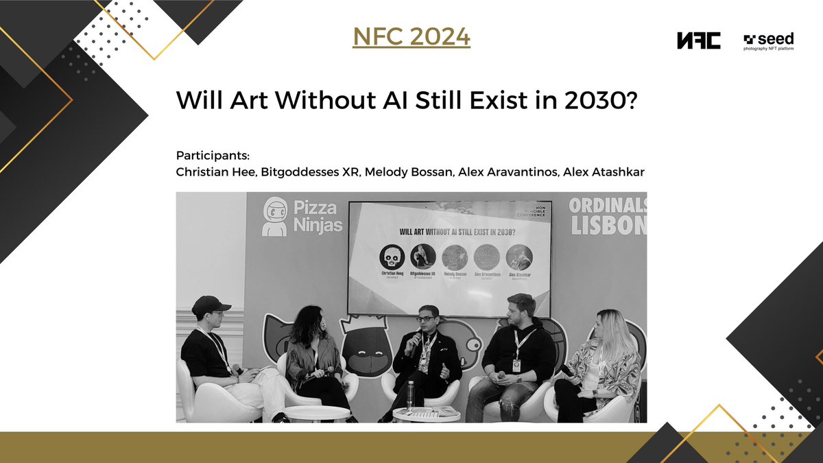 Insights from NFC Lisbon - Exploring the Future: Will art without AI Still exist in 2030?🤖🎨 NFC Summit - Lisbon,Portugal - May 28-30💥 #SeedPhoto #NFCsummit #AI #Art #NFC