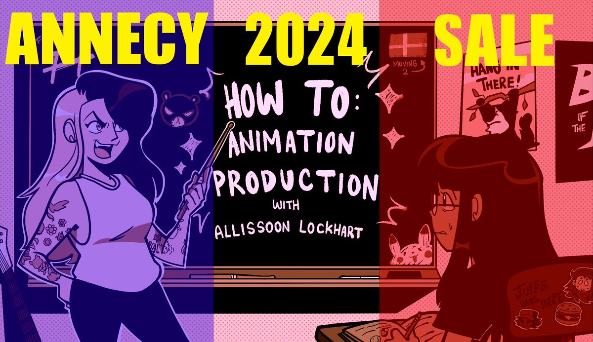 ❗️HEY❗️
I’m Allissoon, the one that teaches Animation Production (been working 10+ yrs at studios)! Trying to make my courses more accessible during ANNECY, so I'm doing a huge sale🎉

Come learn the secrets of how we do it, join production!!
#animation #2danimation #3danimation