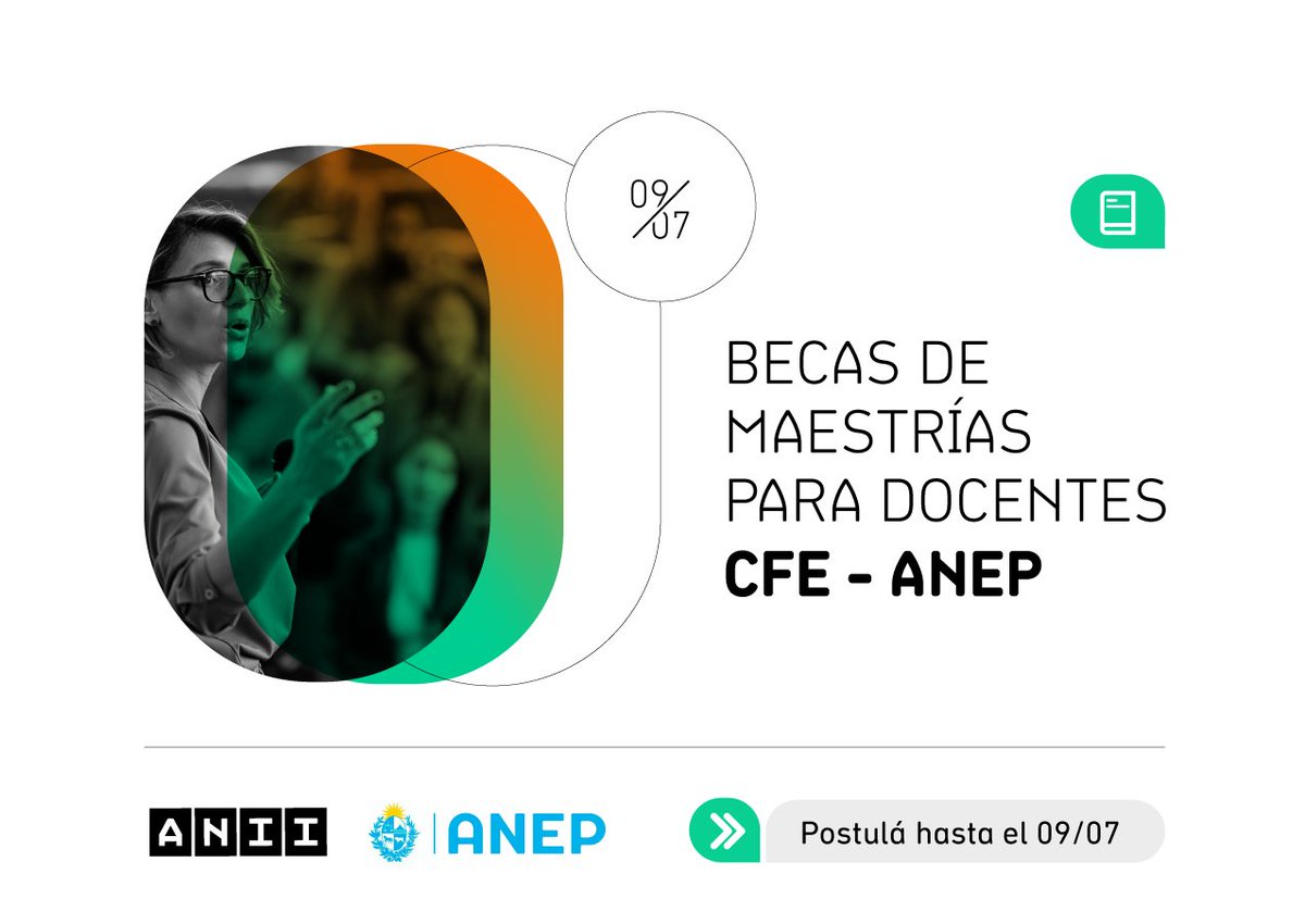 cfe_anep's tweet photo. 📢 Convocatoria abierta a #becas de #maestría para docentes CFE https://t.co/eeFga8VMn5 

🗓️Cierre: 9 de julio  

#CulturaCFE @ANIIuy https://t.co/KghdougqmR