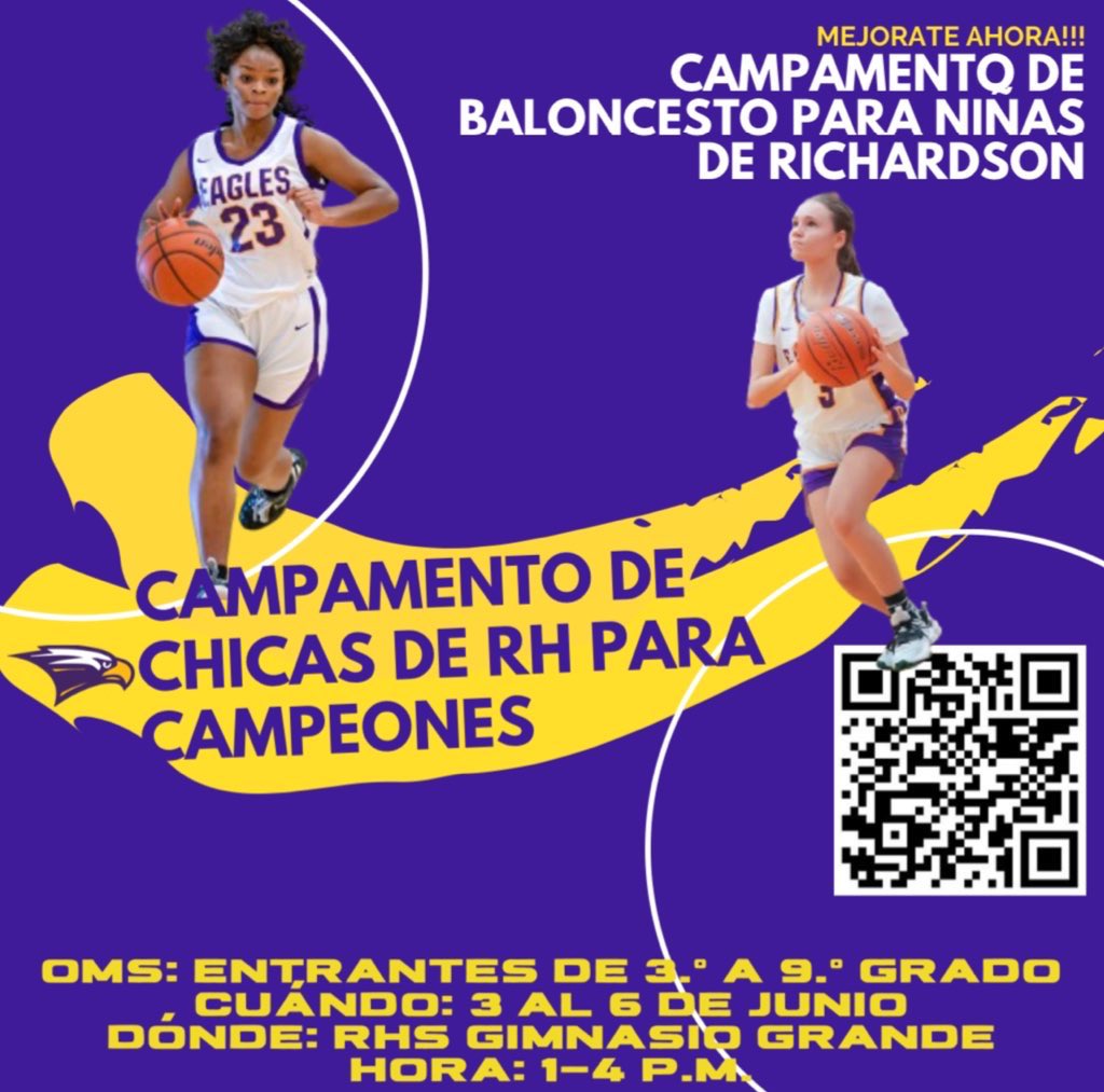 🚨: RHS Girls 🏀 Camp is NEXT WEEK.  Make sure you register now ‼️#campforchamps @RichardsonISD @HPPMBobcats @acm_falcons @BowieMustangs @DoverElementary @RHeightsElem @nherisd @PrestonwoodElem @sce_eagles @SpringValleyEl @MSTMAGNET @WW_JHAthletics