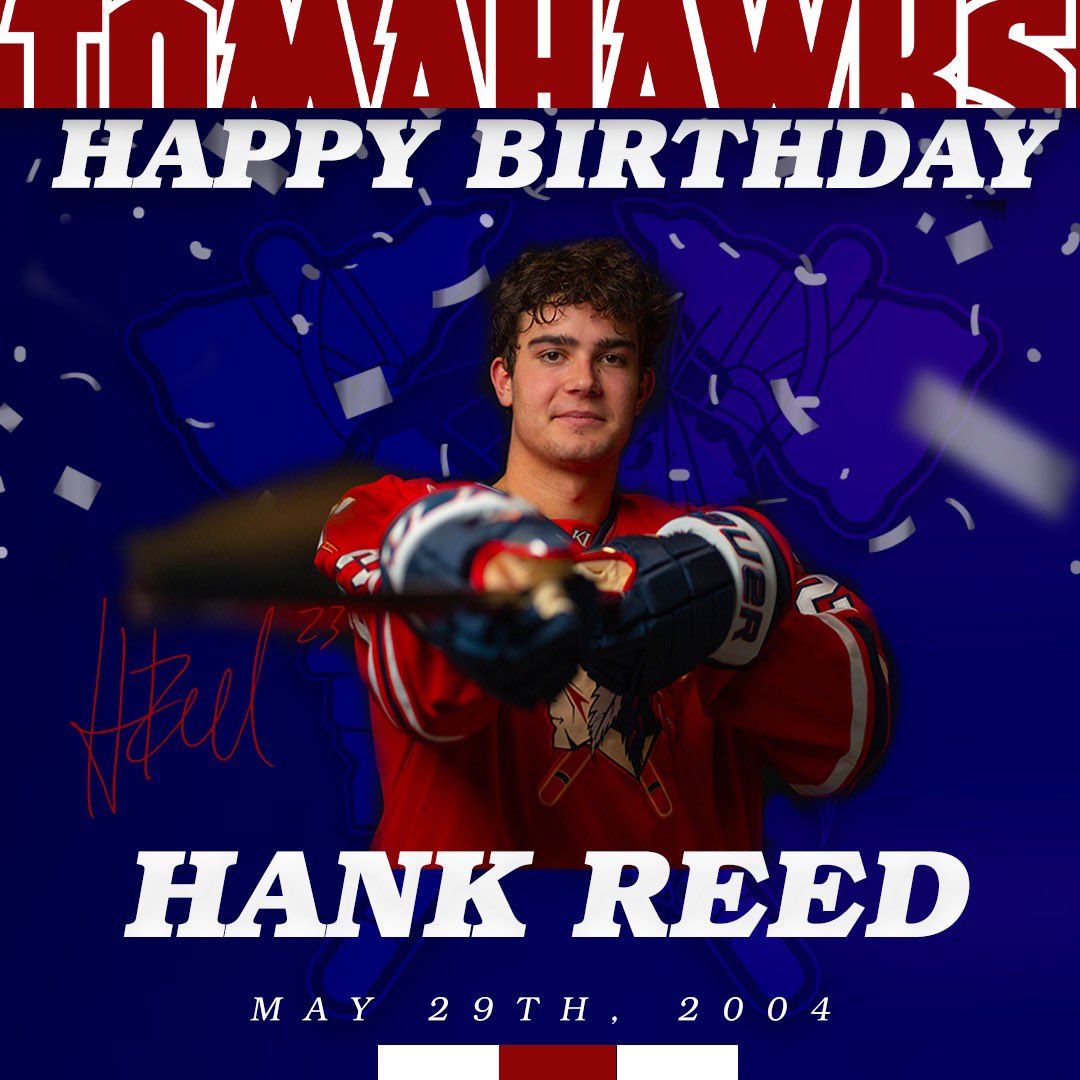 Wishing a very Happy Birthday to Tomahawks forward, Hank Reed! 🥳 #LetsGoHawks | #AllOfUs