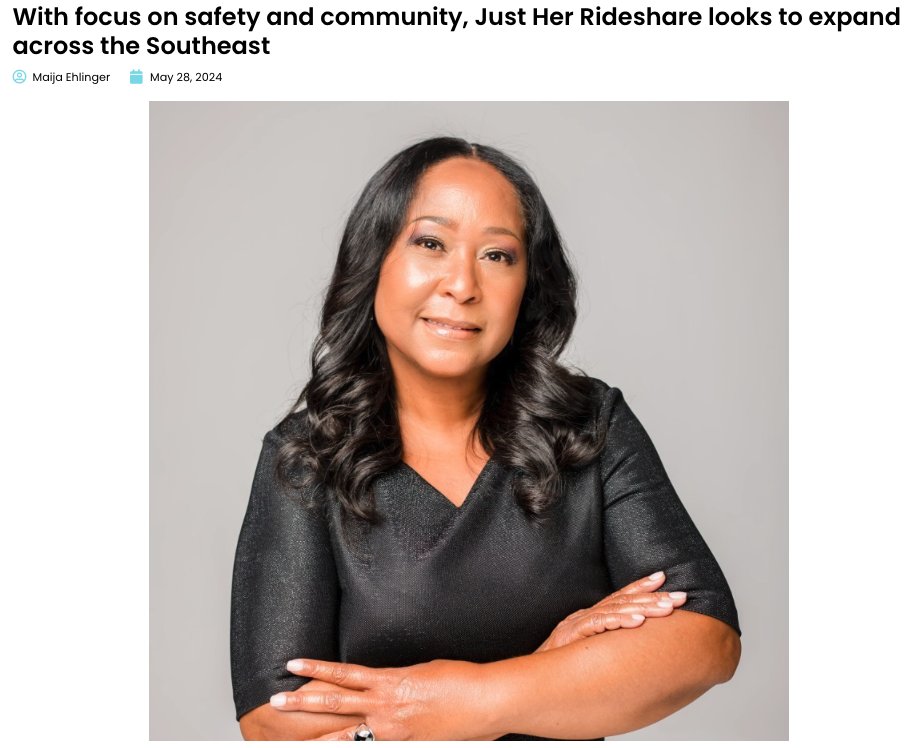 We love to see our grantees making headlines! 🗞 Congratulations to our 2022 #MICRO grantee, Kimberly Evans, and her team at @justherride on this well-deserved @hypepotamus feature. Based in #CharlotteNC, Just Her Rideshare is a women-centric rideshare and community mobility