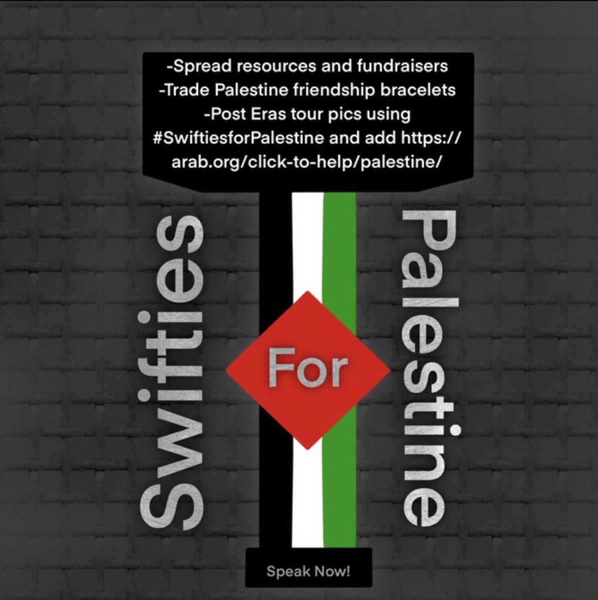 taylor nation is online. Please share #SwiftiesForPalestine everywhere and don’t stop posting about Palestine 🇵🇸 @taylornation13 @taylorswift13