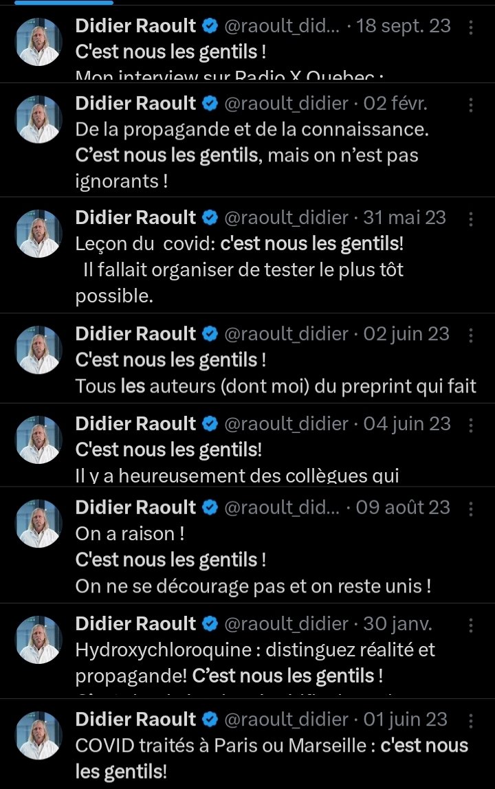 ⚠️ ALERTE GÉNÉRALE !! ⚠️ 💥 INCROYABLE ! 💥 ➡️ Pour une fois, @france_soir et @LMucchielli ONT RAISON. Et on en a même des preuves par DIZAINES. Je n'en ai mis qu'un tout petit échantillon ci-dessous (donc TRÈS significatif d'après @raoult_didier lui-même...) À partager / RT+ 😄