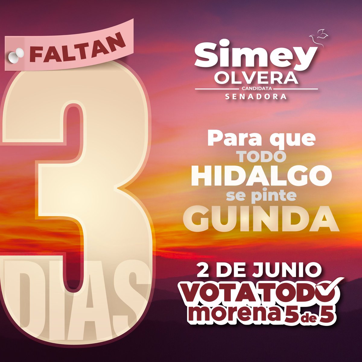 ¡EL CORAZÓN DE HIDALGO LATE A LA IZQUIERDA! ❤️ Es momento de volver a hacer historia, este 2 de junio todas y todos a votar. #VamosPorMásTransformación #SimeySenadora