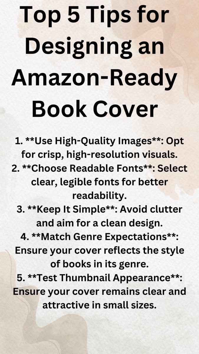Top Tip for Designing an Amazon-Ready Book Cover: Use High-Quality Images! #buildinpublic #letsconnect #DigitalMarketing #SalesTips #buildinpublic #startup #AI #openAI m #MysteryProject 🔍🏗️.  #dieting #dietfood #AI #DataAnalysis #Amazon #KDP #Newauther