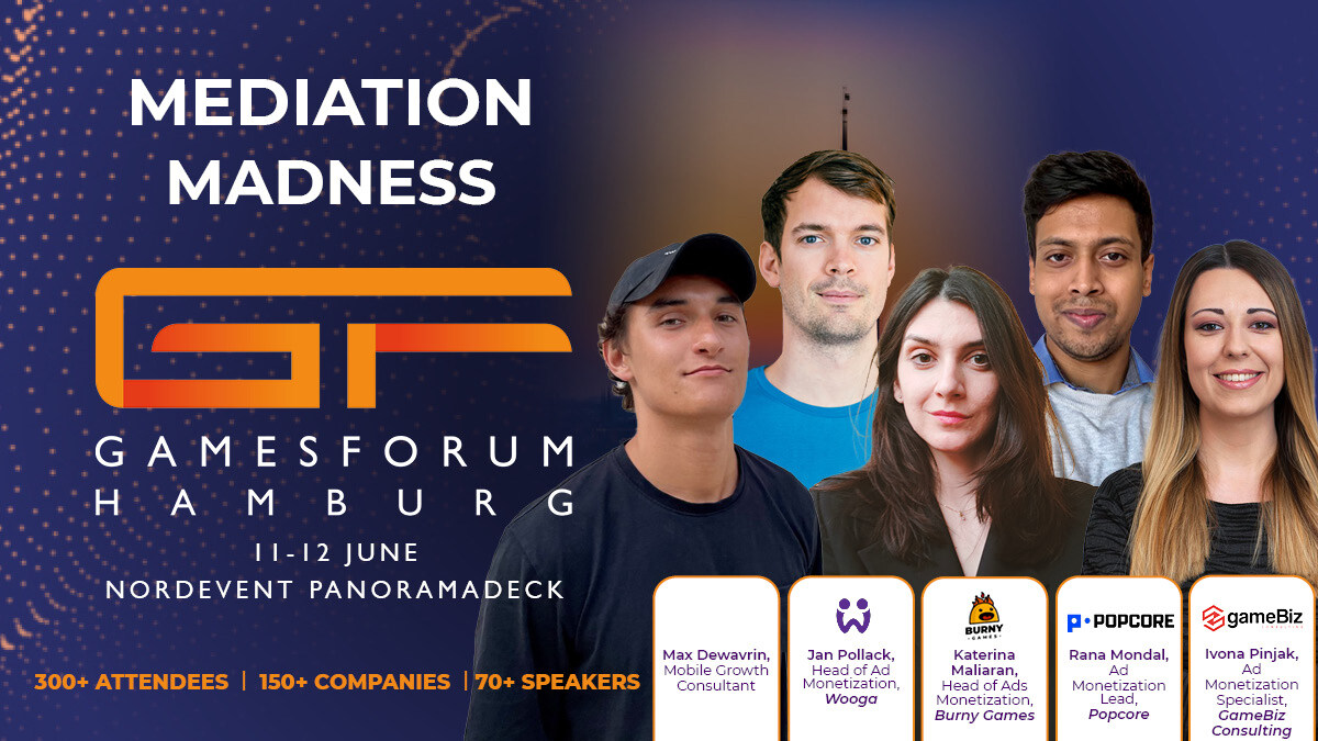 Join Katerina Maliaran @burny_games, Ivona Pinjak @TheGameBiz, Jan Pollack @wooga Rana Mondal @PopcoreOfficial & Max Dewavrin as they share their mediation best practices 🎟️👇 eu1.hubs.ly/H09mZbN0 #admonetization #useracquisition #mobilegaming #gamegrowth #adtech #mediation