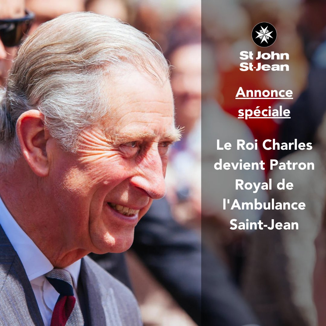 L'Ambulance Saint-Jean est fière d'annoncer que Sa Majesté le Roi Charles est « ravi d'accepter » les fonctions de Patron Royal de l'Ambulance Saint-Jean, suivant les traces de sa mère, la Reine Elizabeth II. Lisez le communiqué de presse complet ici : sja.org.uk/press-centre/p…