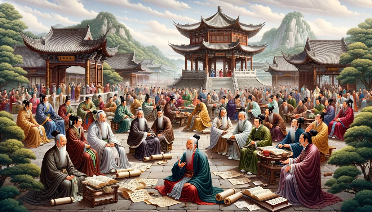 The Hundred Schools of Thought 諸子百家

This period, spanning from the late Spring and Autumn Period (771-476 BC) to the Warring States Period (475-221 BC), saw the emergence and development of various philosophical schools and thinkers.   

This era is remarkable for its