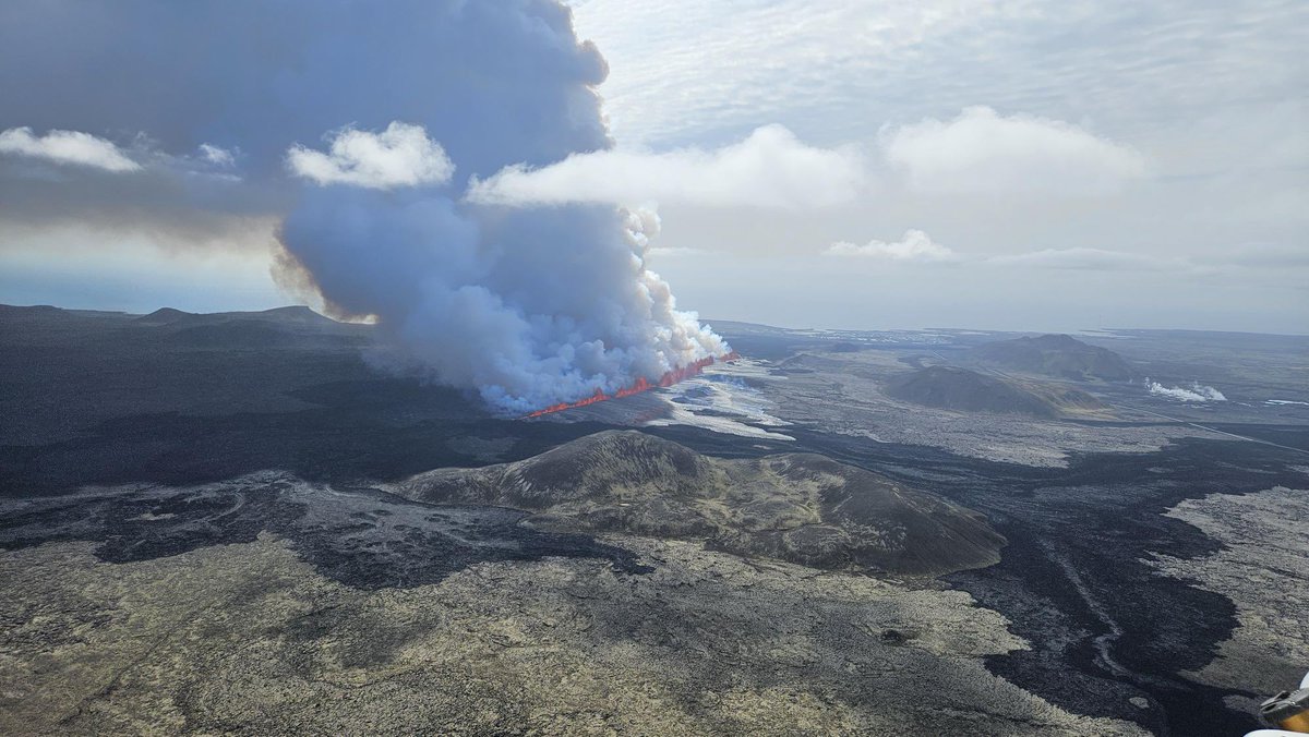 Ha comenzado una nueva erupción en la Península de #Reykjanes, Islandia🇮🇸

Tras una repunte en la sismicidad (+140 sismos en solo 2 días, inició la erupción fisural con más de 1 km de longitud. La localidad de Grindavik ha sido evacuada ante el alto riesgo de que sea alcanzada