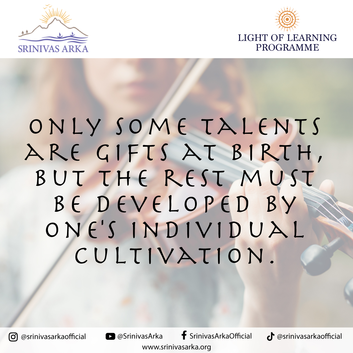 Individual cultivation #cultivation #lightoflearingprogramme #lightoflearning #srinivasarka #realisation #enlightenment #discover #capabilities #universe #life #thought #consciousawareness #consciousness #innerself #innergrowth #fulfilment #inspire #mind #spiritualawakening