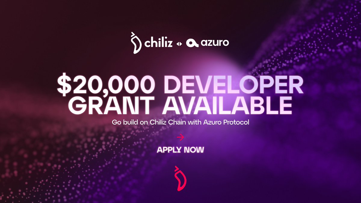 GRANT OPPORTUNITY ALERT! 🚨 Think you have what it takes to build a new feature or even a dApp with @azuroprotocol and launch it on Chiliz Chain? 🌶️ Then here’s a grant for you, go ahead and apply ⬇️ medium.com/chiliz/e6def57… #ChilizChain ⚡️ $CHZ