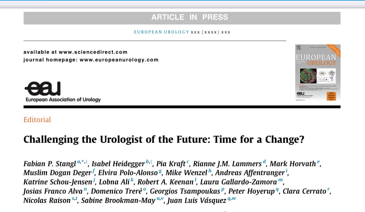 It has been a pleasure to participate in #EAU @eau_yuo #TalentIncubator 1 + 2 and to contribute to this publication @EUplatinum I hope this editorial can provide guidance and kick-off some actions to develop the #urologist of the #future in the best way authors.elsevier.com/a/1jAJK14kplyy…