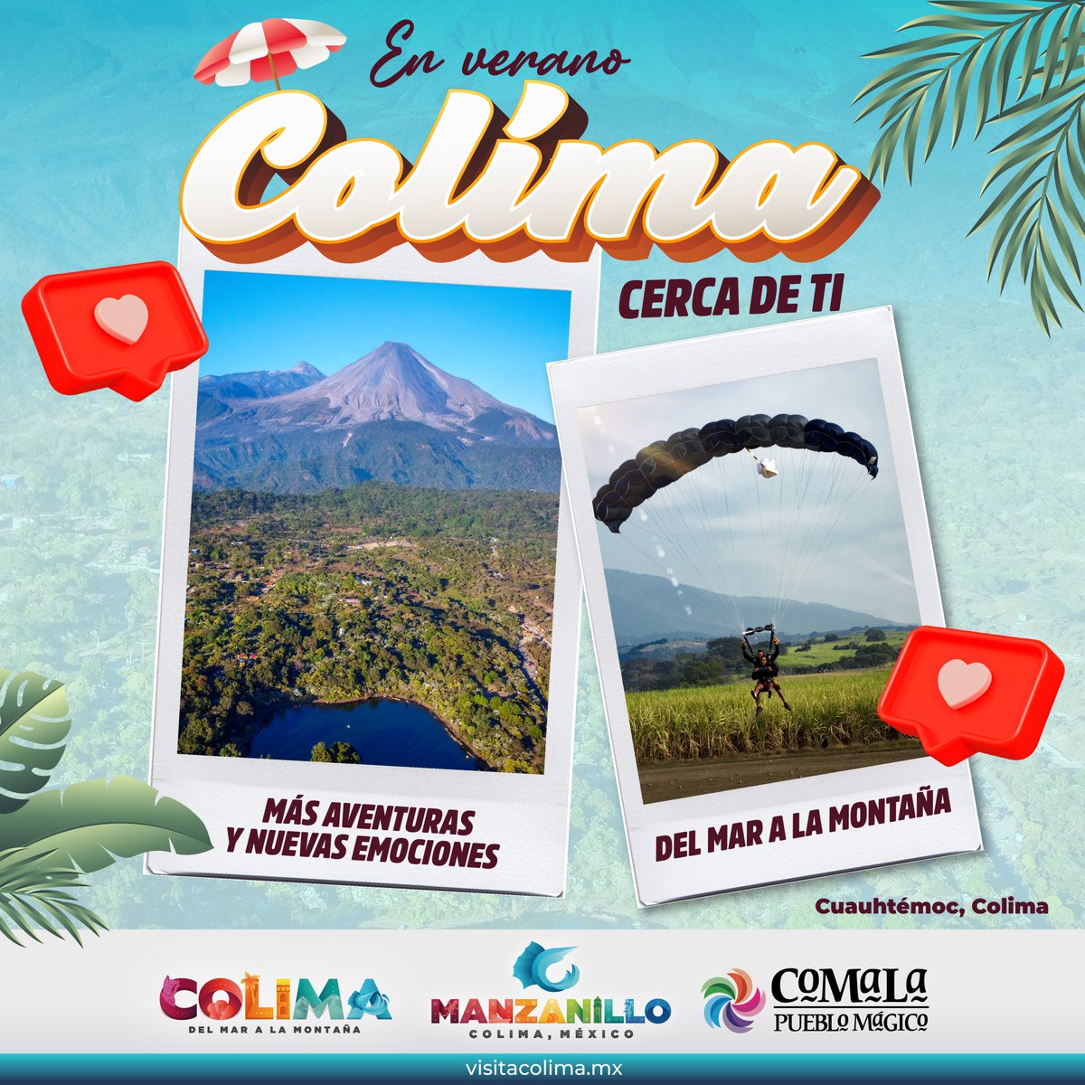Este verano, lánzate a Colima para vivir nuevas aventuras y crear recuerdos inolvidables. 🤩 Disfruta de nuestras playas, montañas y deliciosa gastronomía. ¡Colima te espera todo el año!