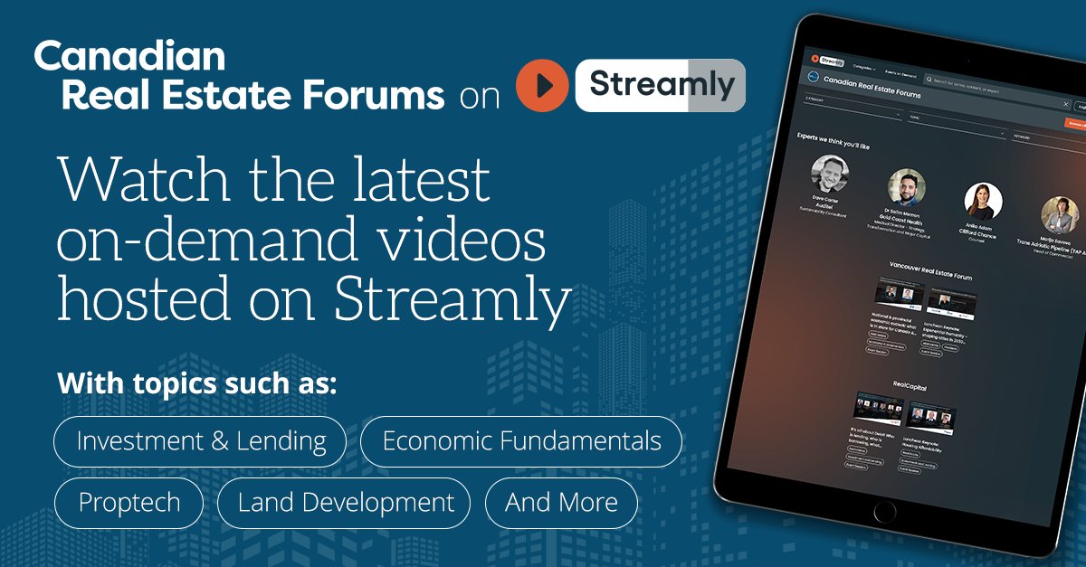 re_forums's tweet image. Catch up on interviews from past Canadian Real Estate events!

Our speaker series from Land and Development will be coming to Streamly, soon 🙌

Dive into detailed insights for free 👉 spr.ly/6010eBves

#realestate #canadianrealestate #REFclub #ondemand #development