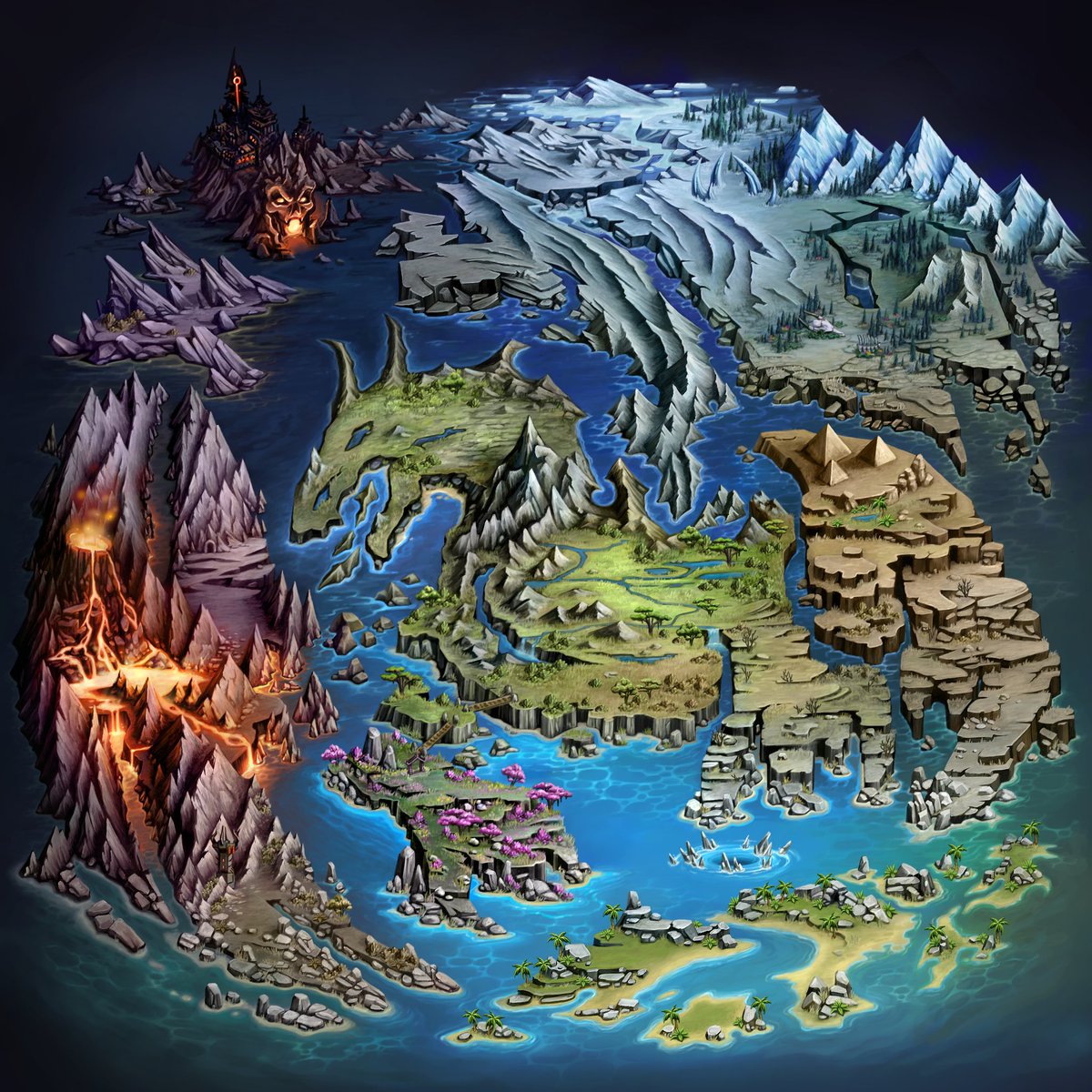 Charfade's tweet photo. Housing Multi-build coming to #aq3d which will let you to build with friends!

And new Travel map will be published today!

I really enjoyed painting this map, here is a b/w sketch and final version. https://t.co/AUE9aWvwVZ