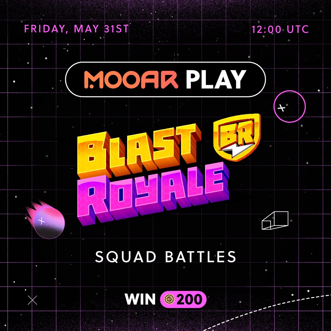 💥 We are excited to announce a special Live Stream Event with @blastroyale! 🔫 Get ready for SQUAD BATTLES 🔫 📅 Friday, May 31st 12:00 PM UTC 😺We'll kick off with 1-2 warm-up games just for fun. Get loose, practice your aim, and prepare for the main event! 👯 The battles