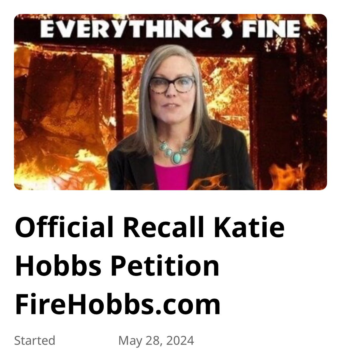 @WallStreetApes 💥 Protect our Kids & sign the online petition to Recall Katie Hobbs! 💥 Every State is a Border State and Katie Hobbs is letting in millions of unvetted illegal aliens to traffick kids! #RecallHobbs change.org/p/official-rec…