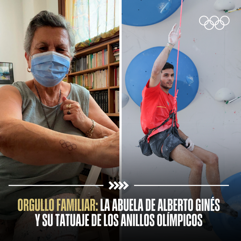 juegosolimpicos's tweet photo. El amor de una abuela y el tatuaje de los anillos olímpicos 🔵🟡⚫️🟢🔴

En el nuevo podcast de los #JuegosOlímpicos, el escalador español Alberto Ginés, medallista de oro en #Tokyo2020, nos relata una historia emocionante.🎙️🇪🇸🧗‍♂

El episodio completo aquí. ⬇️

#RoadToParis2024