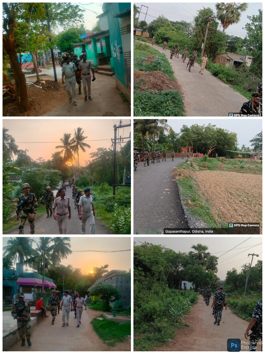 Flag march was conducted by  Tangi police along with CAPF platoons at village Govindpur,Uchapada, Poparda, Bainchua and Rudrapur as confidence building measures
# GeneralElections2024.
@DGPOdisha 
@odisha_police 
@igcrcuttack