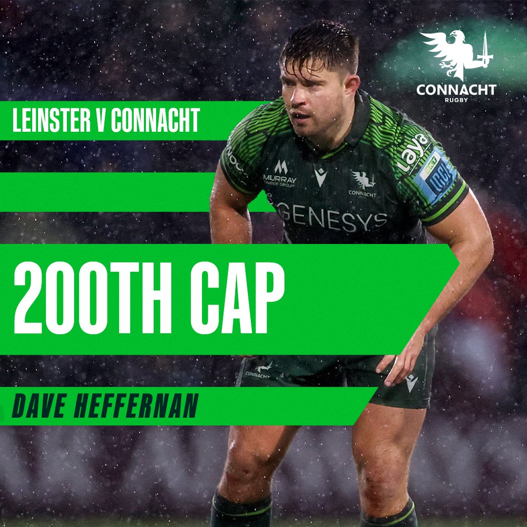 The man from @BallinaRugbyFC will become our 8th player to reach the milestone 2⃣0⃣0⃣

He will join Denis Buckley, Finlay Bealham, Jack Carty, John Muldoon, Kieran Marmion, Michael Swift and Tiernan O'Halloran 🟢🦅

#ConnachtRugby | @daveheffernan88
