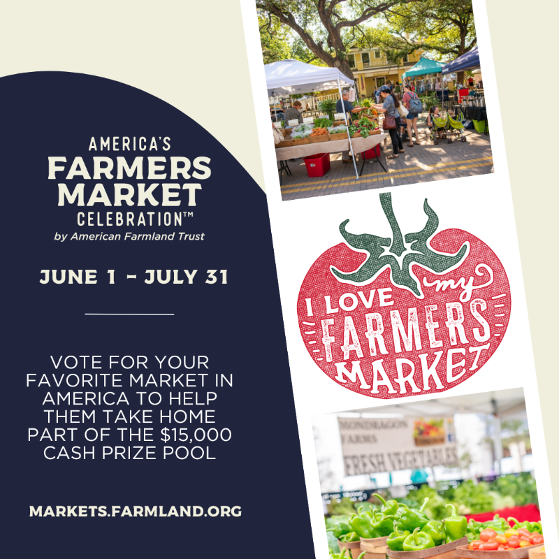 Farmland's tweet photo. Vote for your favorite farmers market!