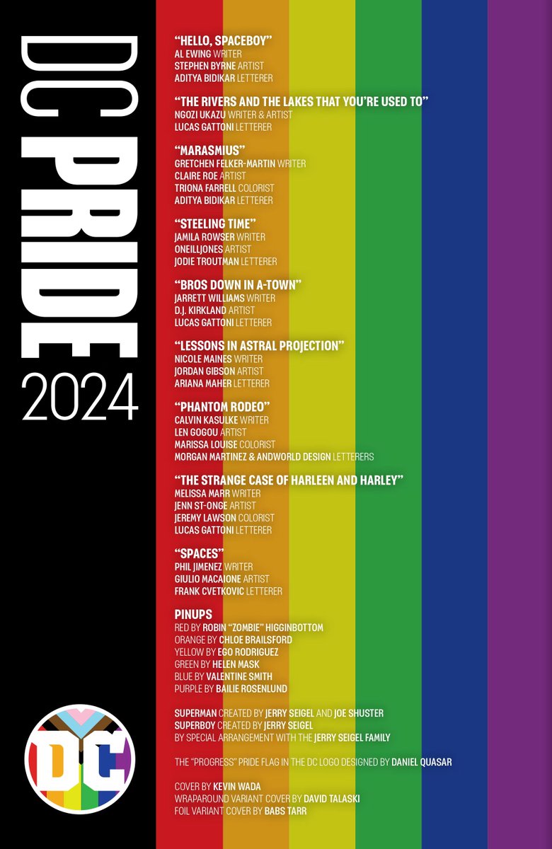 It's DC Pride 2024 day, and I'm so excited and proud to have been a part of this for the third year in a row! Thank you to the @DCOfficial editors who trusted in me once again. The full roster of creators is legendary. Make sure you get this book! #DCPride2024 #lgbtqiaplus