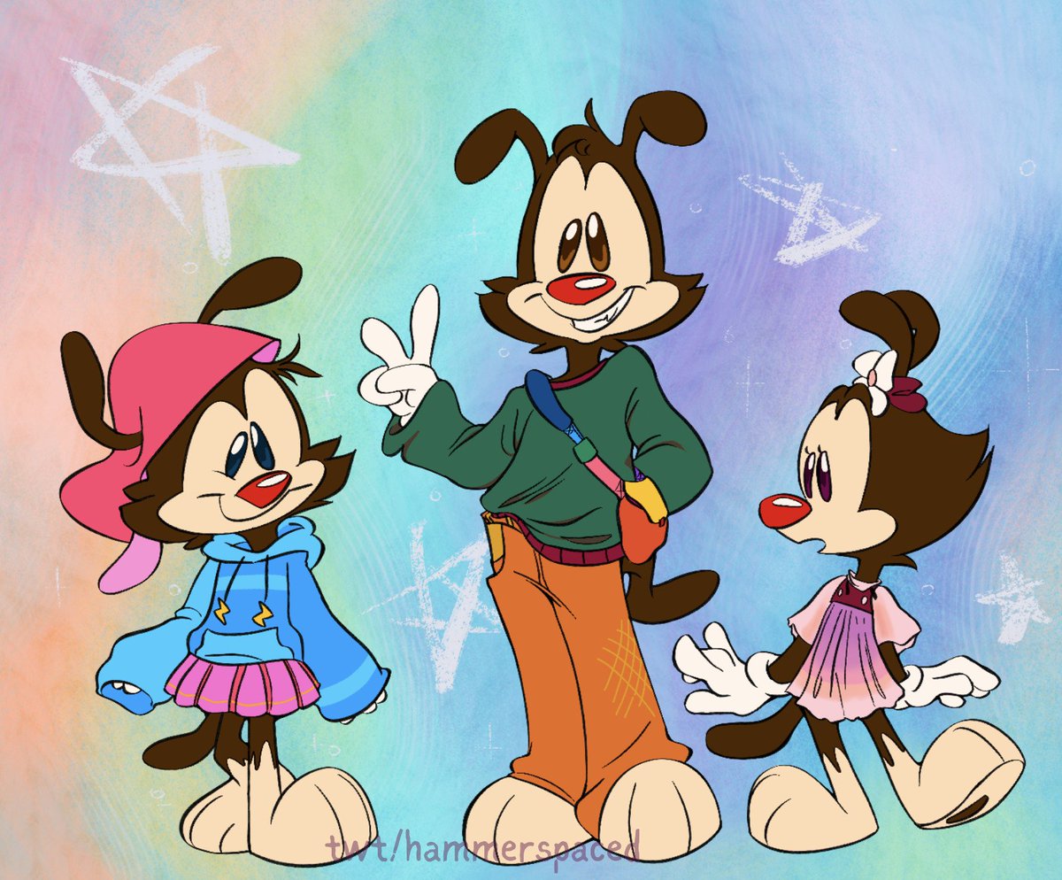 Hammerspaced's tweet image. Collab with my friend Maxandroni on Tumblr 💕 #Animaniacs #Yakko #Wakko #Dot #DotWarner