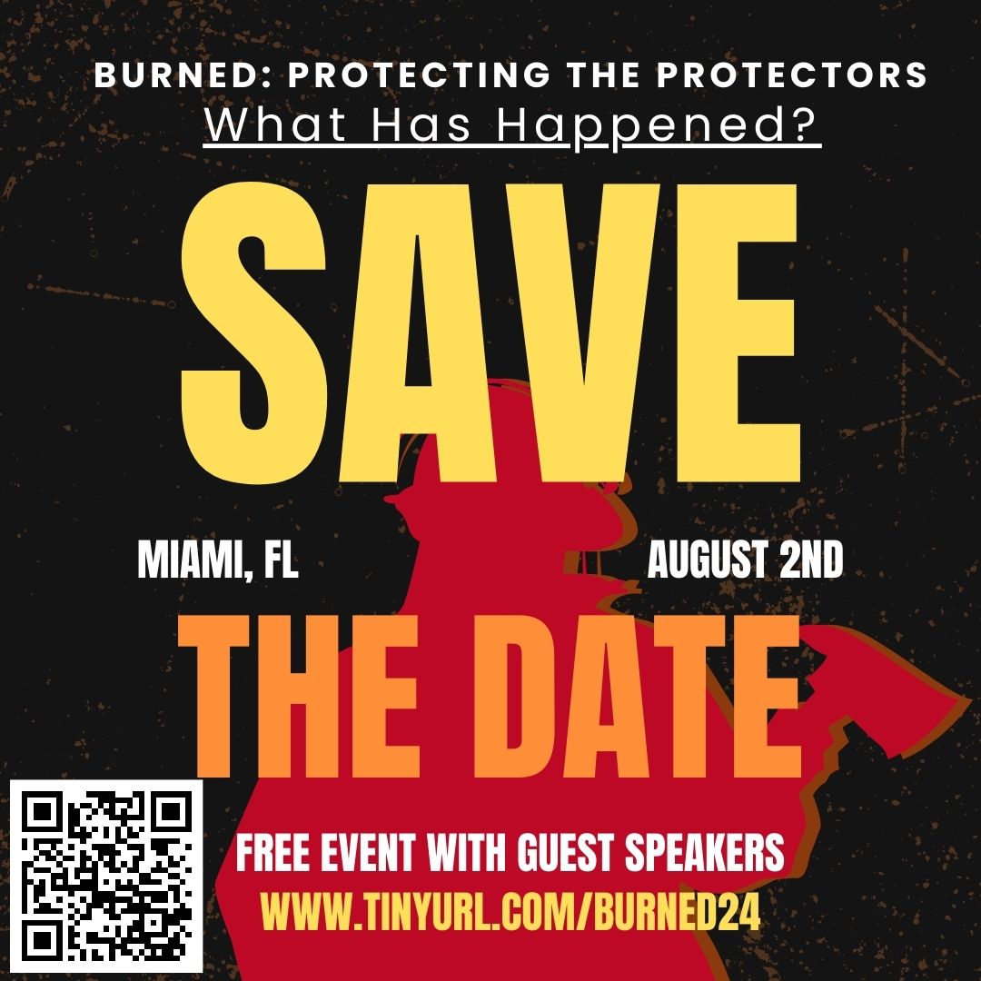Special Event ALERT🎉

We are co-hosting this in August to recap what has happened since BURNED was released to help firefighters.

TinyURL.com/burned24

#burned