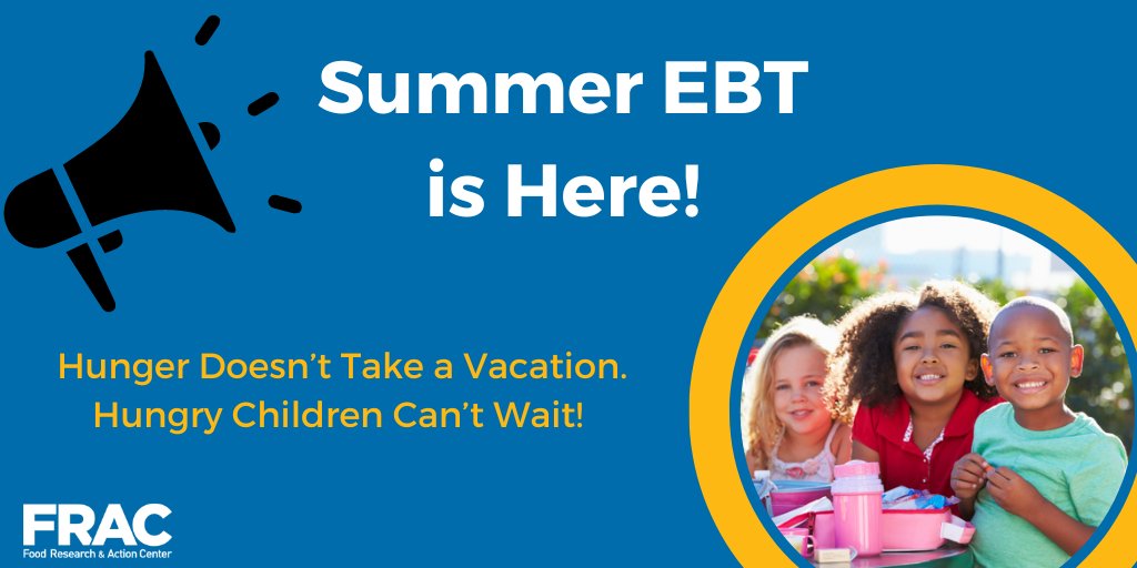 Beginning this summer, 37 states, DC, all five Territories, and 2 Tribes will implement Summer EBT to provide millions of children the nutrition they need when school meals aren’t available. Use @fractweets resource & see if YOUR state is participating. frac.org/research/resou…