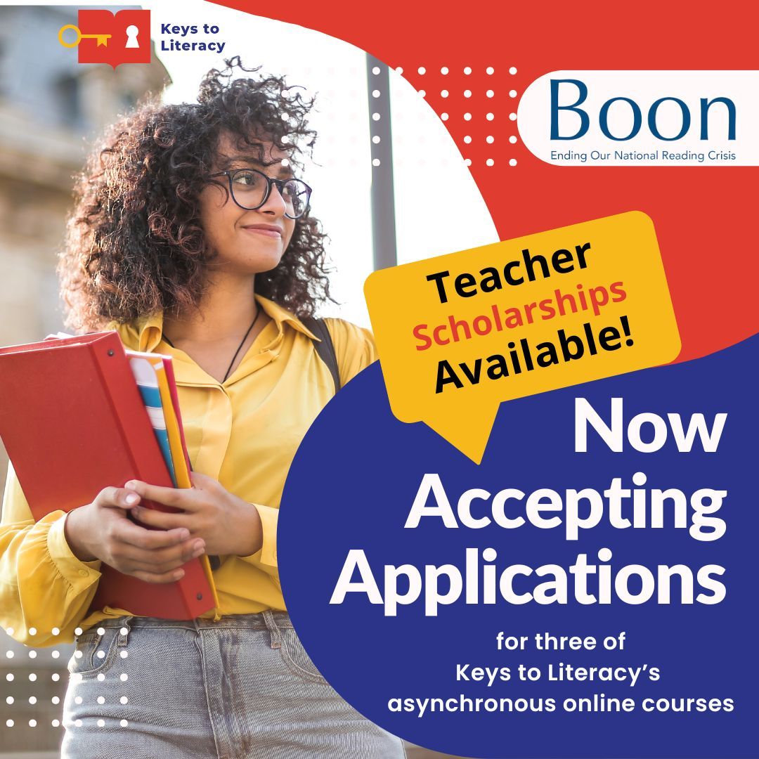 Boon Philanthropy is providing funding for teacher scholarships for three of Keys to Literacy's asynchronous online courses. The scholarships are available to U.S. educators who work with minority and low-income students. Apply by June 21st here: buff.ly/4bDUjjQ