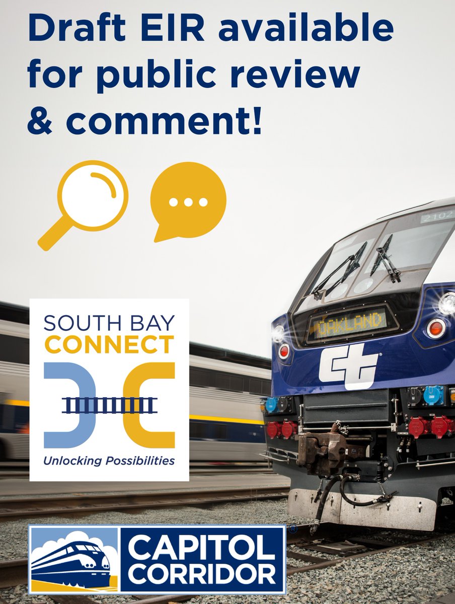 The draft Environmental Impact Report for the South Bay Connect Project is now available for public review and comment. Visit southbayconnect.com before July 15 to review information and submit comments! We look forward to receiving your valuable input.