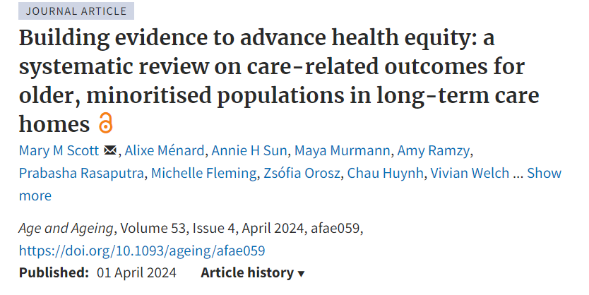 'Our review builds on the work of scholars who argue research should consider the multiple layers of inequity in how we produce knowledge.' Read @marym_scott's @Age_and_Ageing paper via @OUPMedicine @OUPAcademic @OxfordJournals doi.org/10.1093/ageing…