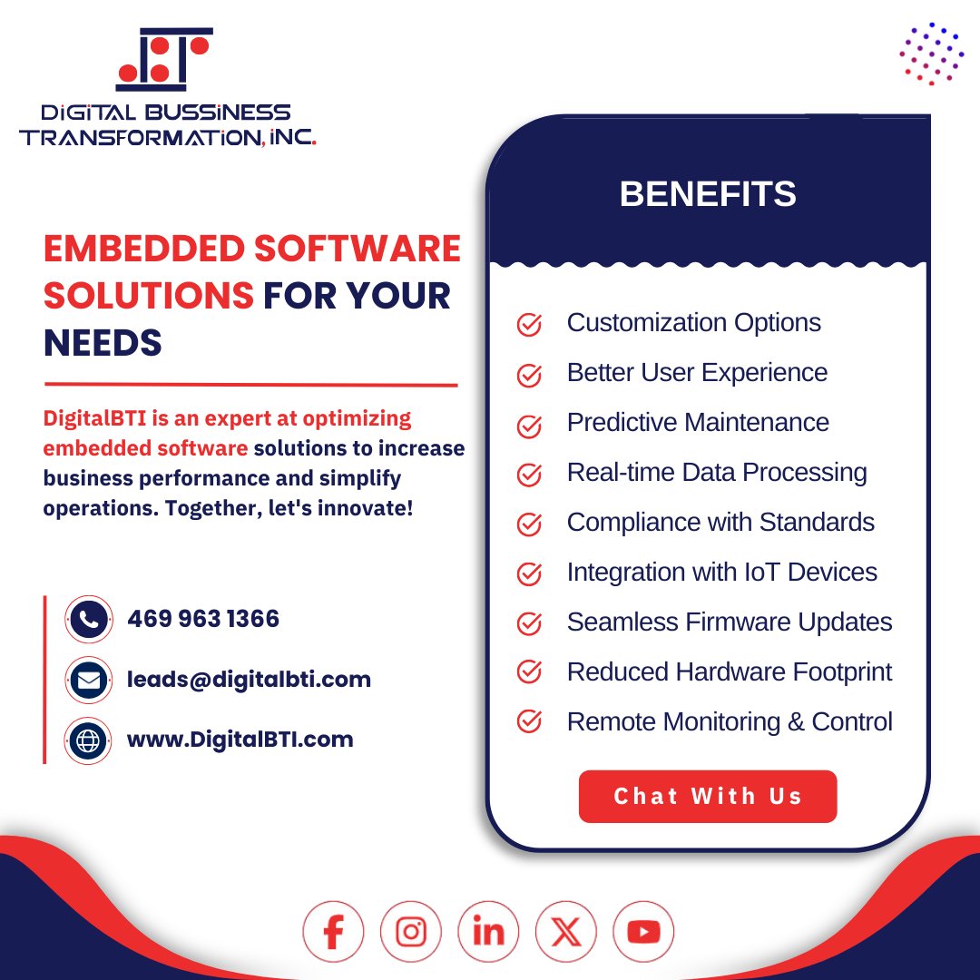 DigitalBTI offers Embedded Software Solutions to boost your business performance! 🔧🚀
Go to DigitalBTI.com!
#DigitalBTI #EmbeddedSoftware #BusinessPerformance #OptimizeSolutions #Innovation #TechSolutions #BusinessGrowth #Efficiency #StreamlineOperations #TechInnovation