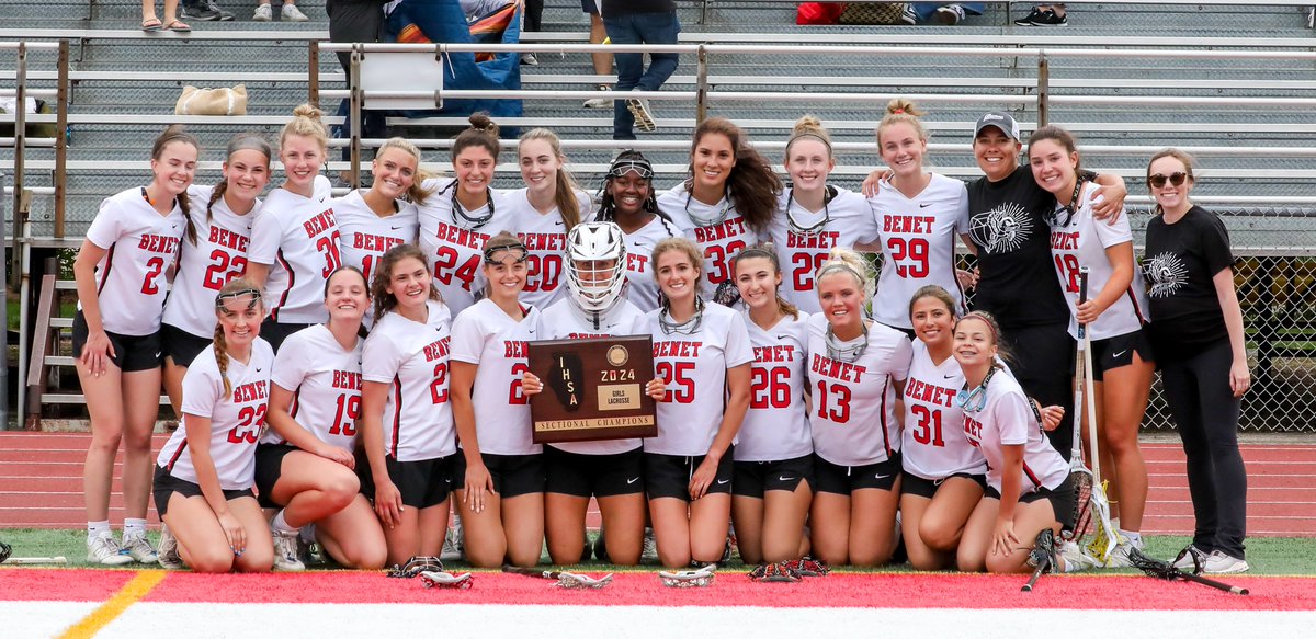 BenetAthletics's tweet photo. Congratulations to the Benet Girls LAX Team who captured the Supersectional Title 21-7 over Lockport last night following up their 13-5 Sectional Championship over Lincoln-Way Central last week! 
State Semifinals: Friday, May 31 at 7:00 pm at Hinsdale Central vs Lake Forest. https://t.co/6ywghmDpD3