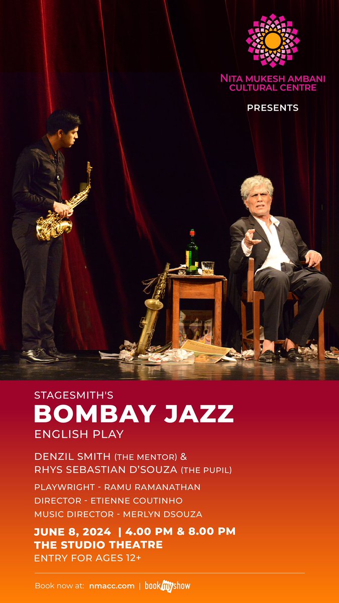 Bombay Jazz is back! Only 2 shows. 8th June @nmacc_india @saxontoast @MerlinMusic  @BoodhuRamu @DenzilLSmith #theatre #bombayjazz #play @bookmyshow