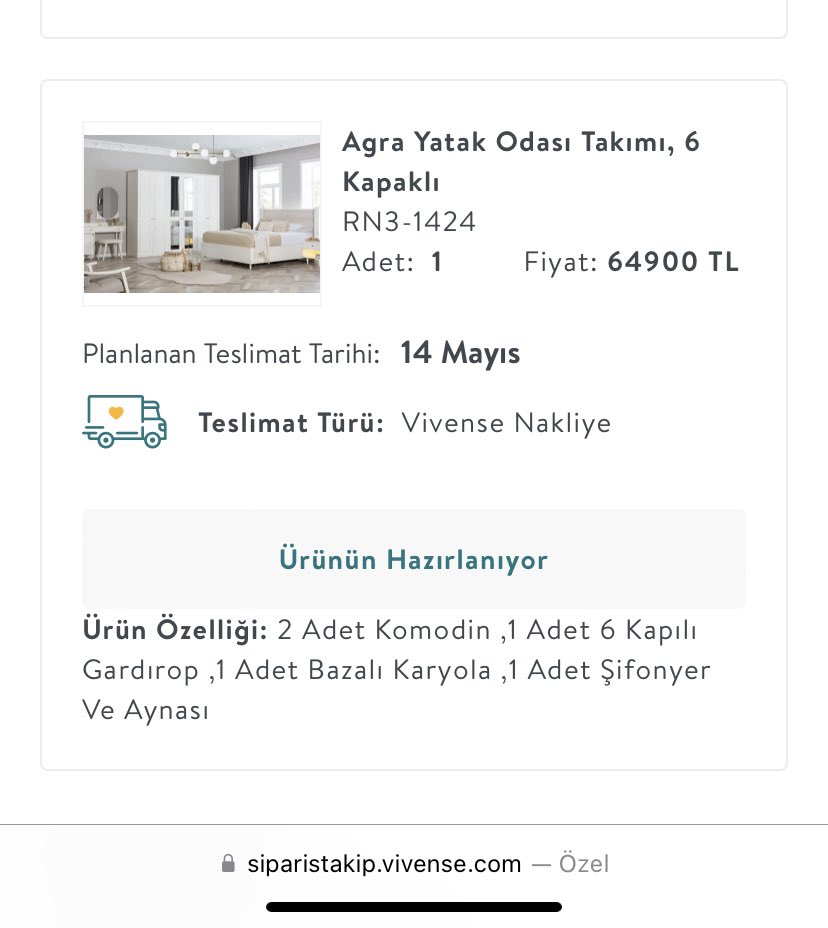 Bilin bakalım noldu? Vivense 14 Mayısta teslim edilecek ürünü hala teslim etmedi. Yetmezmiş gibi teslimat tarihini 1 ay ötelemiş <a href="/vivensedestek/">Vivense</a> <a href="/vivensemagduru/">Vivense Mağduru</a>