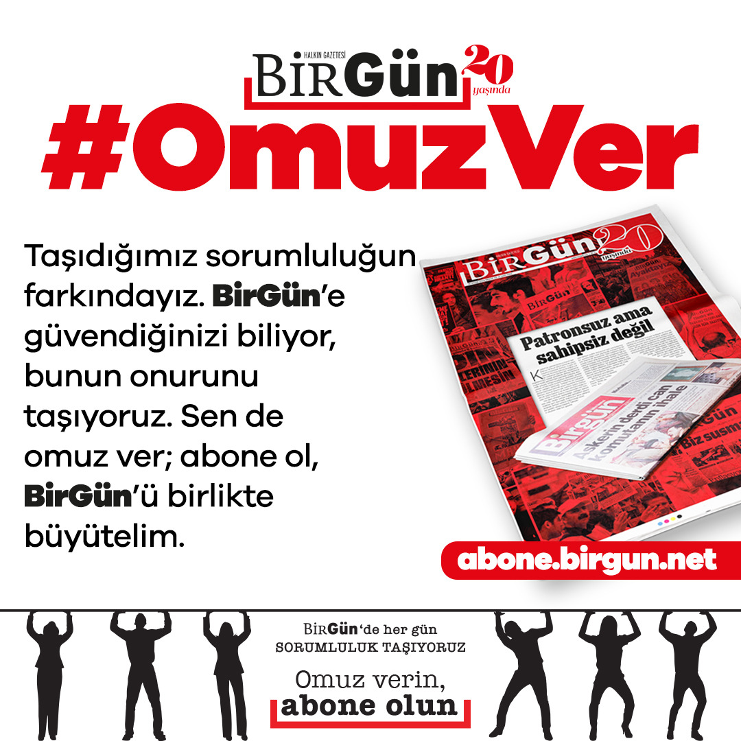 Atılan ilk adımın üzerinden 20 yıl geçti. Bir nesil elinde BirGün’le büyüdü Omuz ver; abone ol, BirGün’ü birlikte büyütelim ➡️abone.birgun.net