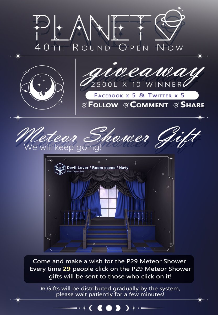 Planet29_SL's tweet photo. Planet29 40th Round Giveaway
https://t.co/CVDzUXMTKC
Looking forward to your landing during your Interstellar Travel!
You only need "FOLLOW / COMMENT / SHARE" to participate in the lucky draw~
We will announce the winners on May10th!
#Planet29 #Giveaway #Round40 https://t.co/BXBl6MMqso