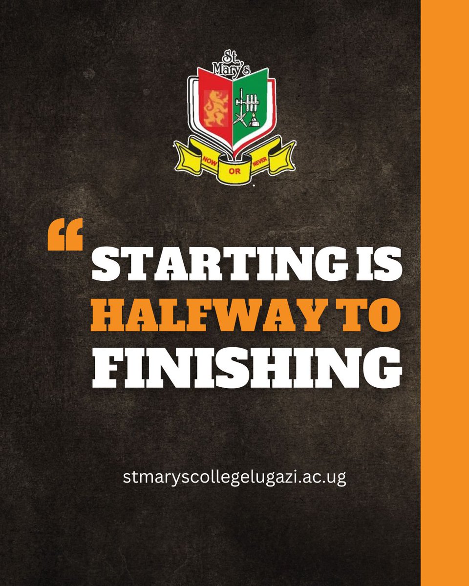 Startıng is halfway to finishıng, so don't be scared to start on anything you want to do. #StMarysCollegeLugazi #GratefulForEducation #Educationalforall #Empower #DreamsComeTrue #KnowledgeIsPower