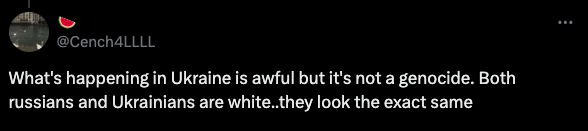 By this logic, 
Rwanda wouldn't be a genocide because Hutu and Tutsis look the same because they're both black.
Cambodia isn't a genocide because everyone who died was SE Asian. 

Learn what genocides are before you run your mouth, lest someone seal it for you.