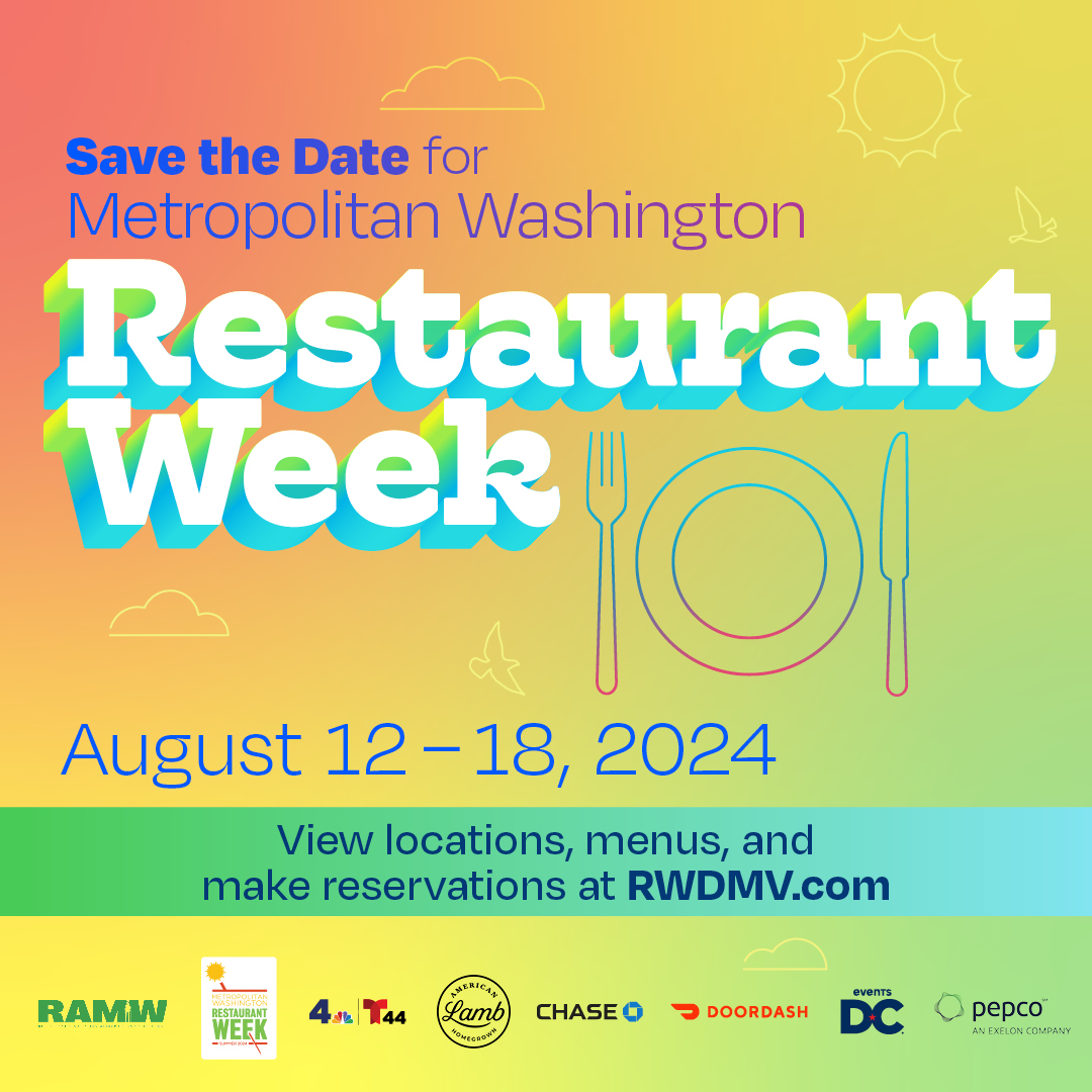 RAMWdc's tweet photo. Save the date! #Summer #RestaurantWeek returns 8/12 - 8/18 🎉🎉🎉
Restaurants will offer multi-course brunch & lunch menus with updated tiered pricing for $25 or $35 pp, and multi-course dinner menus for $40, $55, or $65 pp for on-premises dining. 😋
#ramw https://t.co/fTEgtIk9pJ