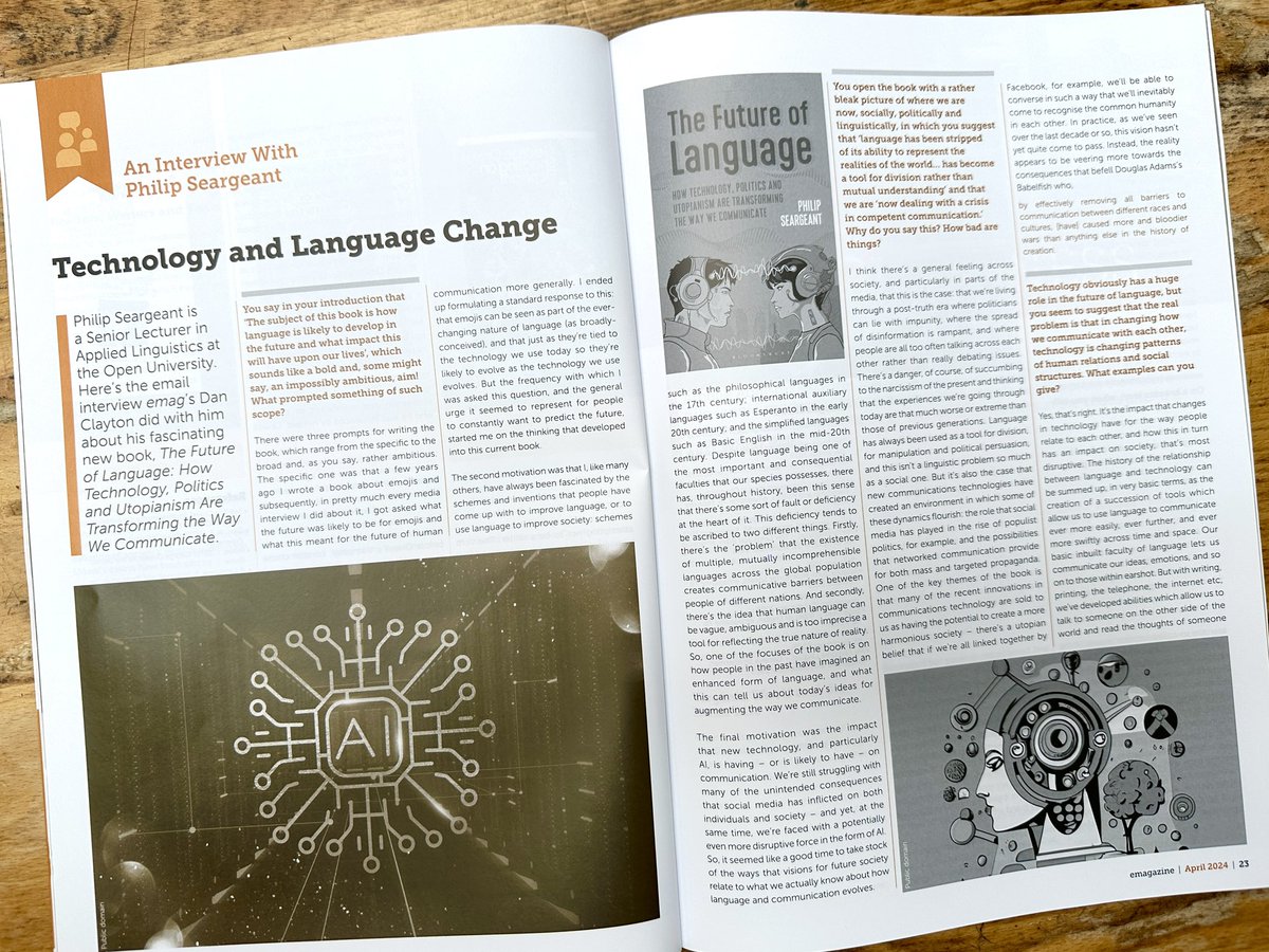 Lovely to see interview I did for @EngMediaCentre’s Emagazine out in print @OU_WELS