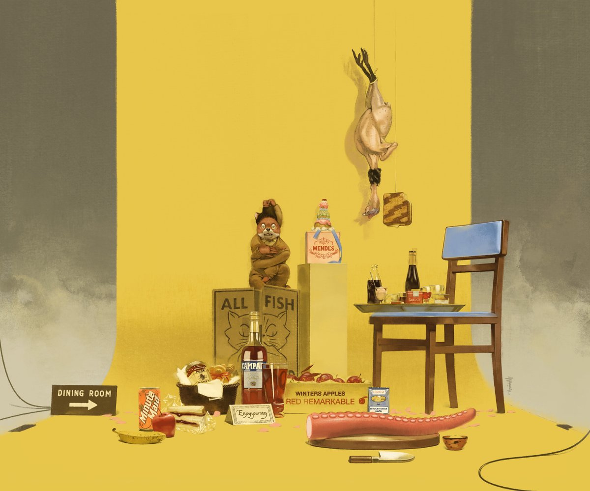 A meta take on the food in Wes Anderson's films for Layered Butter 2023