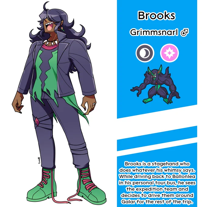 [#Pokemon / #PokemonSwordShield] Part 3 of my Sword team gijinka (Coalossal, Sandaconda, Grimmsnarl, Arctozolt)! 
