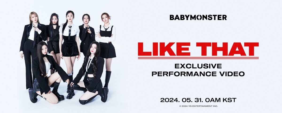 #BABYMONSTER 'LIKE THAT' EXCLUSIVE PERFORMANCE VIDEO RELEASE COUNTER Originally posted by yg-life.com 'LIKE THAT' EXCLUSIVE PERFORMANCE VIDEO ✅2024.05.31 0AM (KST) #베이비몬스터 #LIKE_THAT #EXCLUSIVE #PerformanceVideo #ReleaseCounter #YG