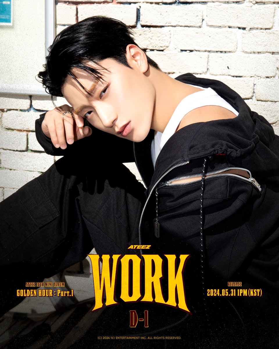 ATEEZofficial's tweet photo. [📷] ATEEZ(에이티즈) GOLDEN HOUR : Part.1 'WORK' D-1 Poster
⠀
#SAN #산
⠀
2024. 05. 31 1PM RELEASE
⠀
#ATEEZ #에이티즈
#GOLDENHOUR #GOLDENHOUR_Part1 #WORK https://t.co/unC9nhJlQT