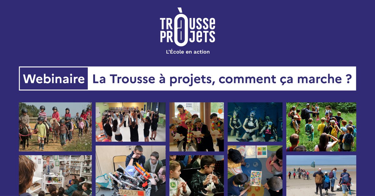 📣 RDV le mercredi 12 juin à 17 h pour assister au webinaire de La Trousse à projets : « comment ça marche ? »

👉 Inscriptions : shorturl.at/lMoYl