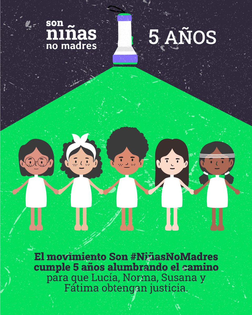 CartiGT's tweet photo. Durante cinco años, el movimiento #SonNiñasNoMadres ha logrado avances para la protección de las niñas de América Latina. ¡Pero todavía nos falta mucho por hacer!

Seguimos luchando para que Lucía, Susana, Fátima y Norma obtengan justicia. ⚖

#NiñasNoMadres ✊💚 https://t.co/wFr6wATyfE