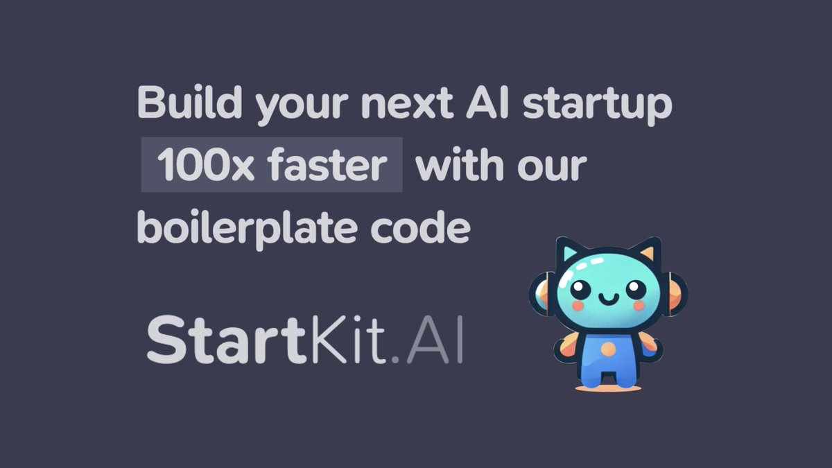 Side project showcase - check out StartKit.AI - Boilerplate for quickly building AI products - sideprojectors.com/project/42866?… @sideprojectors #sideproject #makers #entrepreneur #startkitai